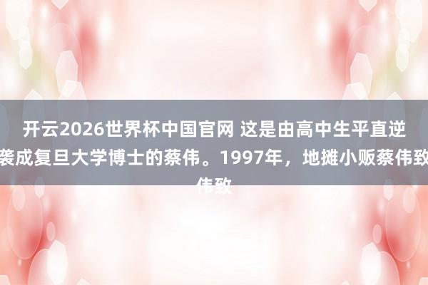 开云2026世界杯中国官网 这是由高中生平直逆袭成复旦大学博士的蔡伟。1997年，地摊小贩蔡伟致