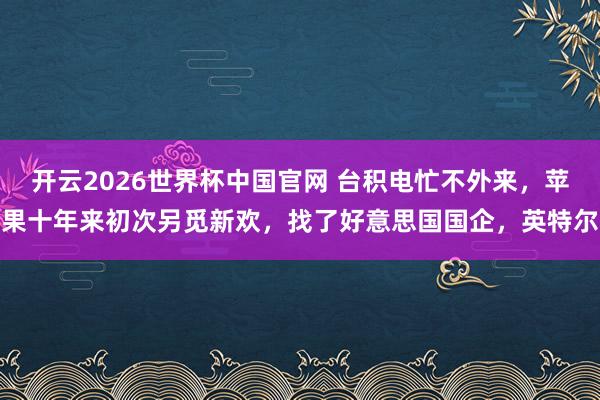 开云2026世界杯中国官网 台积电忙不外来，苹果十年来初次另觅新欢，找了好意思国国企，英特尔