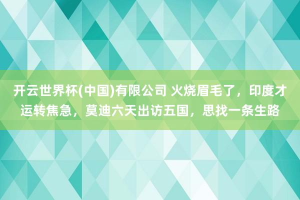 开云世界杯(中国)有限公司 火烧眉毛了，印度才运转焦急，莫迪六天出访五国，思找一条生路