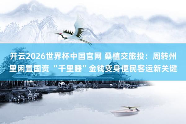 开云2026世界杯中国官网 桑植交旅投：周转州里闲置国资 “千里睡”金钱变身便民客运新关键