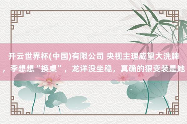 开云世界杯(中国)有限公司 央视主理威望大洗牌，李想想“换桌”，龙洋没坐稳，真确的狠变装是她