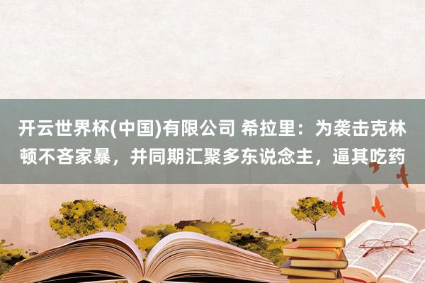 开云世界杯(中国)有限公司 希拉里：为袭击克林顿不吝家暴，并同期汇聚多东说念主，逼其吃药
