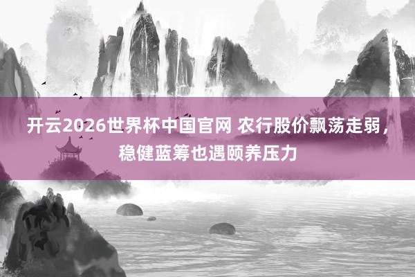 开云2026世界杯中国官网 农行股价飘荡走弱，稳健蓝筹也遇颐养压力