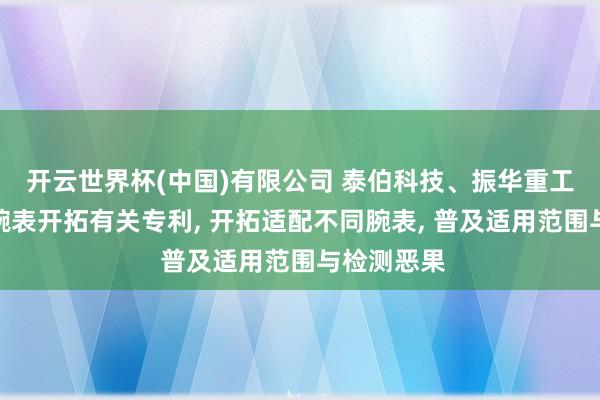 开云世界杯(中国)有限公司 泰伯科技、振华重工赢得智高腕表开拓有关专利， 开拓适配不同腕表， 普及适用范围与检测恶果