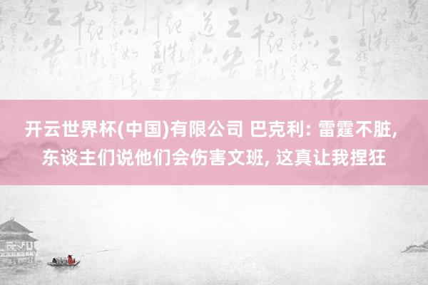 开云世界杯(中国)有限公司 巴克利: 雷霆不脏， 东谈主们说他们会伤害文班， 这真让我捏狂