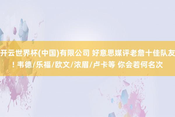 开云世界杯(中国)有限公司 好意思媒评老詹十佳队友! 韦德/乐福/欧文/浓眉/卢卡等 你会若何名次