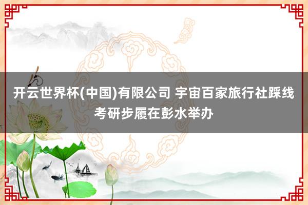 开云世界杯(中国)有限公司 宇宙百家旅行社踩线考研步履在彭水举办