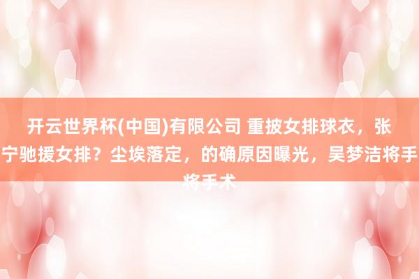开云世界杯(中国)有限公司 重披女排球衣，张常宁驰援女排？尘埃落定，的确原因曝光，吴梦洁将手术