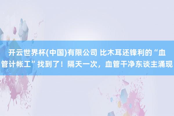 开云世界杯(中国)有限公司 比木耳还锋利的“血管计帐工”找到了！隔天一次，血管干净东谈主涌现