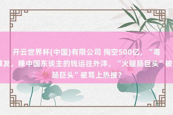 开云世界杯(中国)有限公司 掏空500亿,“毒肉”事件爆发,赚中国东谈主的钱运往外洋,“火腿肠巨头”被骂上热搜?