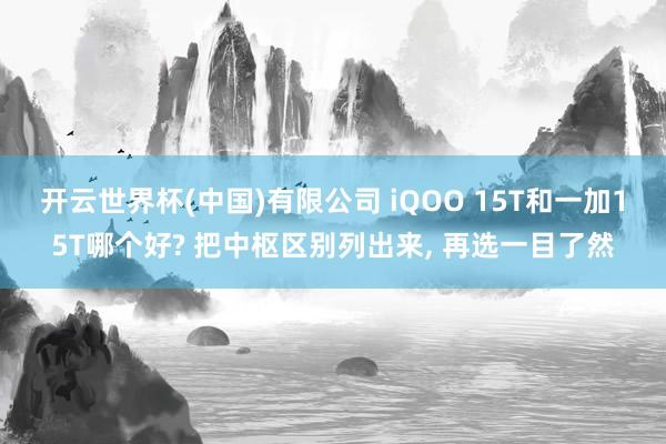 开云世界杯(中国)有限公司 iQOO 15T和一加15T哪个好? 把中枢区别列出来， 再选一目了然