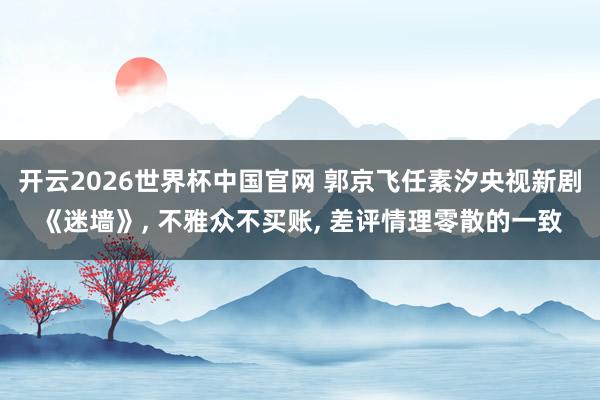 开云2026世界杯中国官网 郭京飞任素汐央视新剧《迷墙》， 不雅众不买账， 差评情理零散的一致