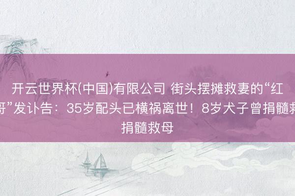 开云世界杯(中国)有限公司 街头摆摊救妻的“红薯哥”发讣告：35岁配头已横祸离世！8岁犬子曾捐髓救母