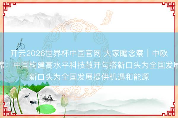 开云2026世界杯中国官网 大家瞻念察|中欧数字协会首创主席:中国构建高水平科技敞开勾搭新口头为全国发展提供机遇和能源