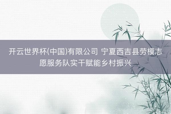 开云世界杯(中国)有限公司 宁夏西吉县劳模志愿服务队实干赋能乡村振兴